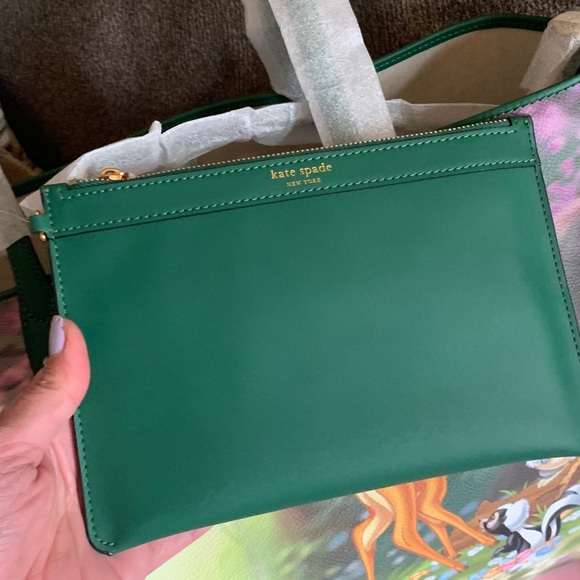 GORGEOUS😍Authentic KATE SPADE Coated leather/smooth leather BAMBI tote/wristlet - Picture 7 of 15
